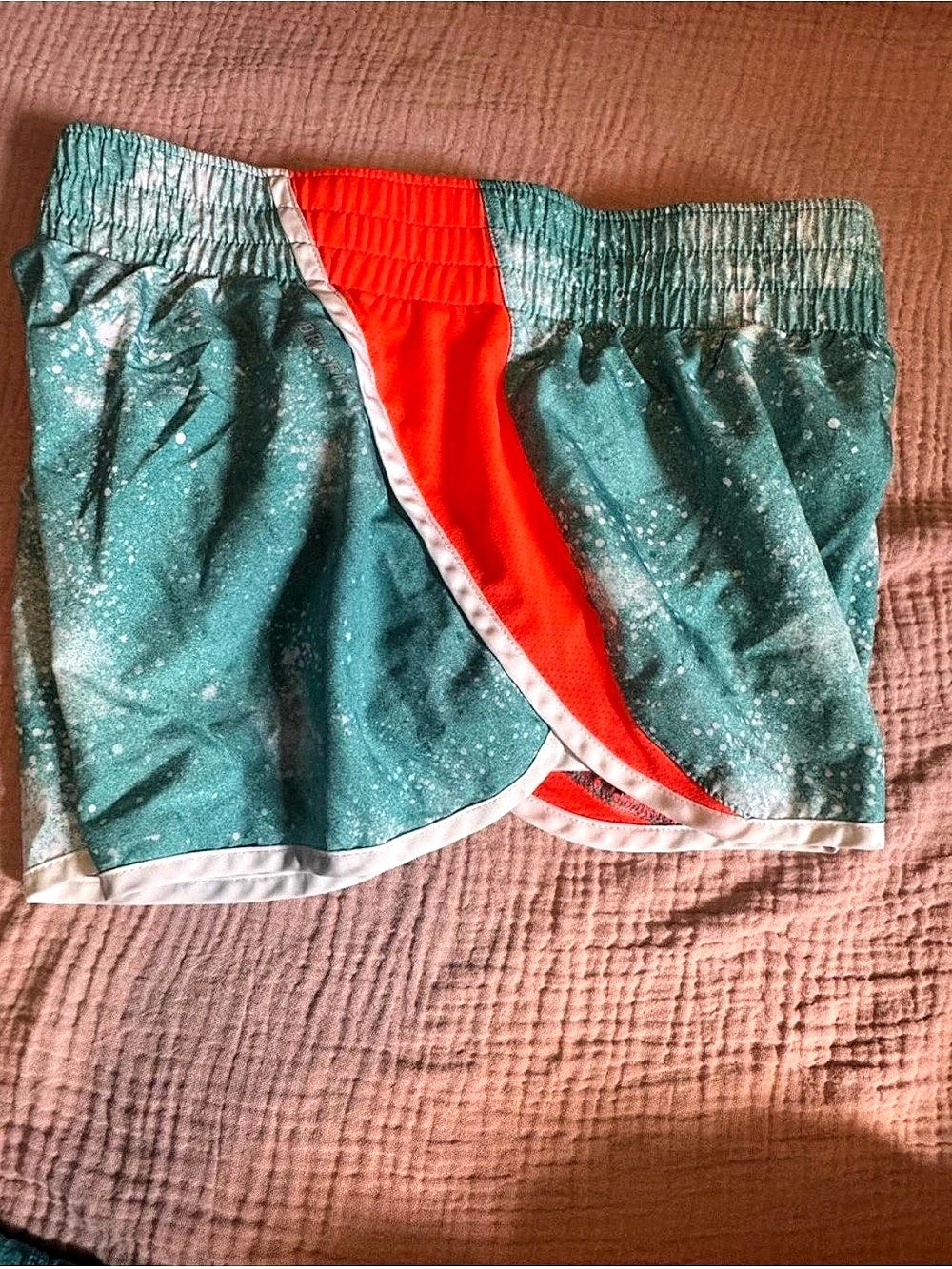 Nike Athletic Shorts in teal & orange Size Small